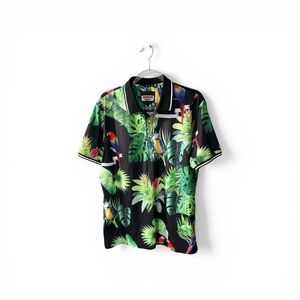 American Breed Tropical Parrot Polo Mens Size L Vacation Resort Wear Preppy